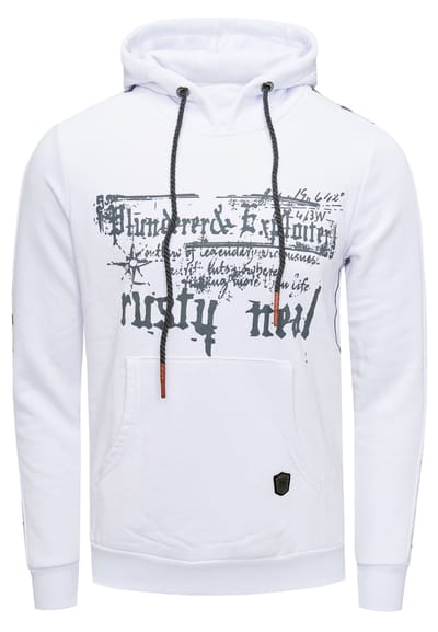 Sweatshirt met capuchon en print aan de voorkant