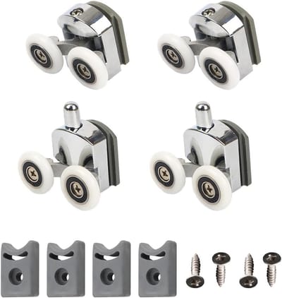 4 Stuks Verstelbare Douchedeur Rollers voor Glazen Douchecabines (25mm)