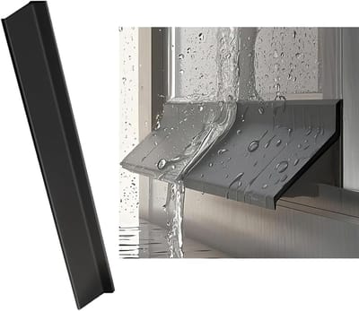 Vensterbank Waterkering - Regenbeschermer Dorpel - Ramen Afdichten - Schuin Ontwerp - 300 cm - Mat Zwart