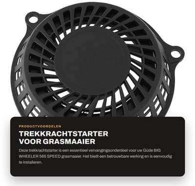 Dailygoods- Trekkrachtstarter Compatibel met Güde BIG WHEELER 565 SPEED - Terugslagstarter - Gatafstand 170 mm - Slagvast Kunststof - Roestvrij Staal - Duurzaam Touw - Startmotor