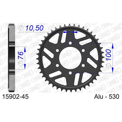 Tandwiel Afam 530 45 dents