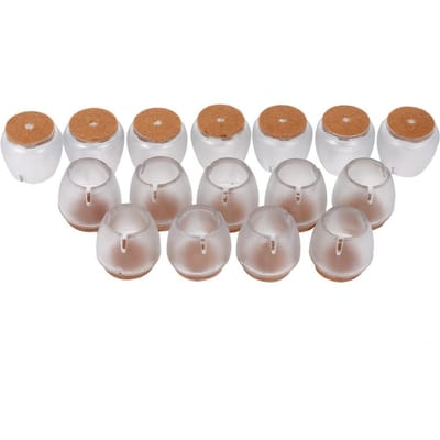 16 stuks/pak Meubels Tafel Stoel Stok Poot Voeten Ronde Doppen Hoesjes Vloerbeschermers(Transparant)