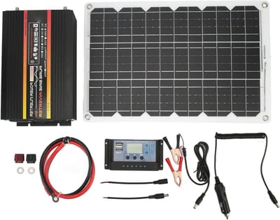 Zonne-energie Kit - Omvormer set - Energie opwekken - Monokristallijn paneel - 18W 30A - Zilver