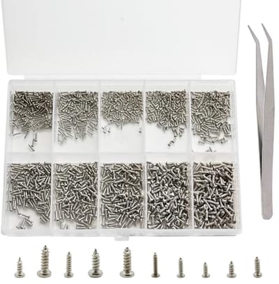 Kleine Schroeven Set - Mini Schroeven Assortiment - Elektronica Reparatie - Roestvrij Staal - 1200 stuks - Zilver