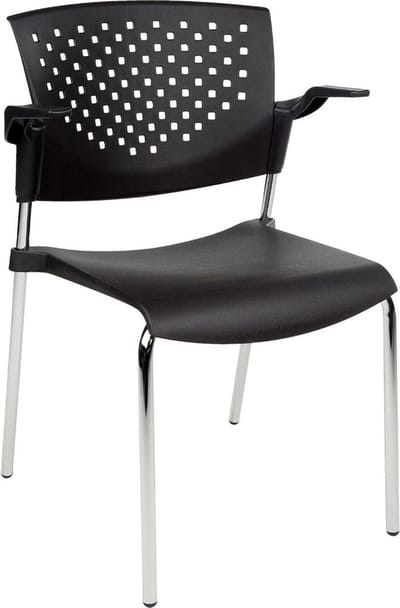 Vergaderstoel of Kantinestoel Lente Chroom Frame met armleuningen