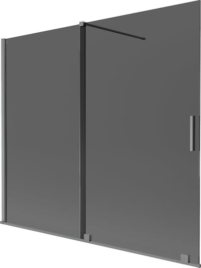 Mexen Velar badwand 2-delige schuifwand 180 x 150 , grafiet, gun metal - 896-180-000-41-95