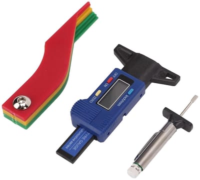 Digitale Bandenmeter - Profieldiepte Tester - Veiligheid Controleren - Kleurgecodeerd Systeem - 0-25.4 mm Bereik