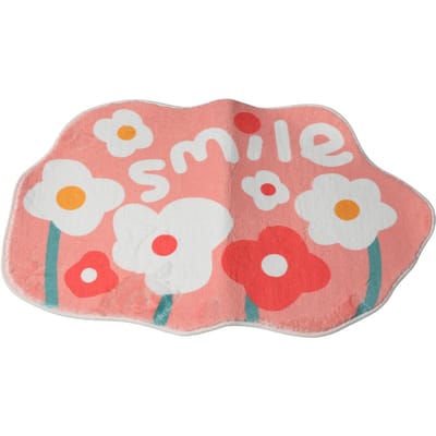 Imitatie Kasjmier Vloermat Exquise Schattig Bloempatroon Antislip Waterabsorberende Badmat voor D roze