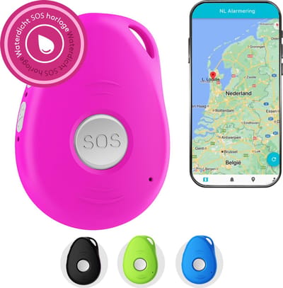 NL Alarmering - Alarmknop Voor Ouderen - Senioren Alarm - GPS - Personenalarmering - Roze