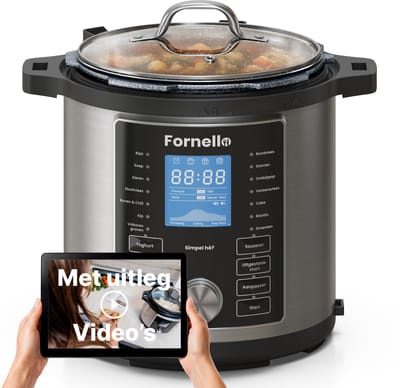 Fornello Soepmaker - Keramische bakpan - PFAS vrij - Pressure cooker - Multicooker