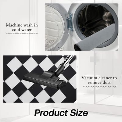 Mrs. Jones Keukenmatten antislip waterdicht pvc keukentapijten wasbaar geschikt voor hal keuken badkamer 43 x 75 + 43 x 120 cm 2 stuks met anti slip onderkant waterdichte materialen .