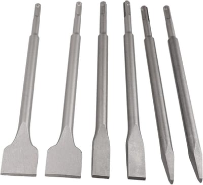 Boorhamerbeitelset 6-delig - Sloopbeitels Beton - Metselwerk Sloop - Versterkte Torsiestructuur - 250 Mm - Metaal
