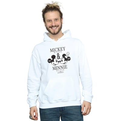 Disney Heren Mickey en Minnie Mouse Mousecrush Mondays Hoodie (Wit)