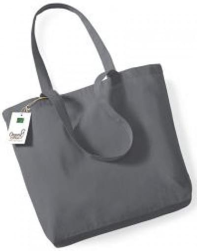 Westford Mill Organic Cotton Shopper WM180 - Graphite Grey - 32 x 35 x 12 cm
