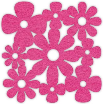 Klaver madelief vilt onderzetters - Fuchsia - 6 stuks - 10 x 10 cm - Tafeldecoratie - Glas onderzetter - Cadeau - Woondecoratie - Woonkamer - Tafelbescherming - Onderzetters Voor Glazen - Keukenbenodigdheden - Woonaccessoires - Tafelaccessoires