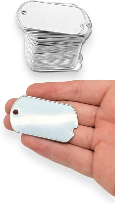 Dog Tags - Identificatiepenningen Militaire Tags - Historische Re-enactments - Authentiek US Spec Ontwerp - 100 stuks - Zilver