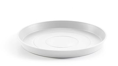 Ecopots Saucer Round - Pure White - Ø44,5 x H3,5 cm - Ronde witte onderschotel met waterreservoir