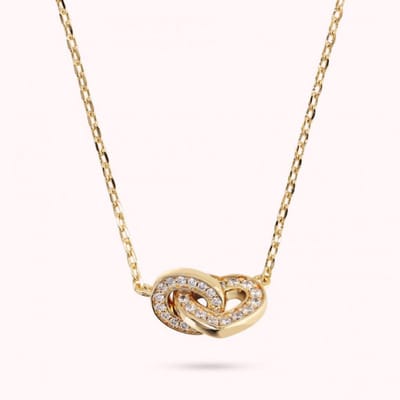 Bronzallure Golden-Heart Necklace With Cz For Valentines WSBZ02280Y.YG Brons 38