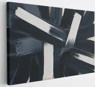 Saammp Canvas Schilderij - Witte strepen - Abstract - 30x20 - Foto op canvas - Wanddecoratie - Muurdecoratie Woonkamer - Slaapkamer decoratie - Canvas Print