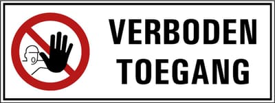Toegang verboden voor onbevoegden bord met tekst 200 x 75 mm