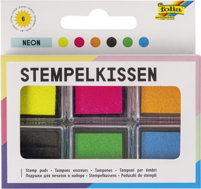 folia stempelkussen set 'Neon', 6-kleuren assorti