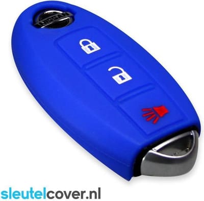 Autosleutel Hoesje geschikt voor Nissan - SleutelCover - Silicone Autosleutel Cover - Sleutelhoesje Blauw