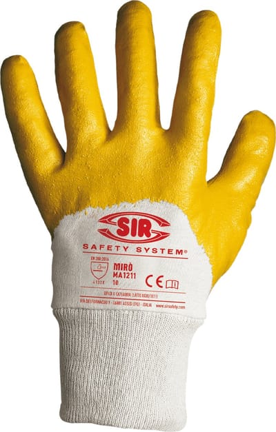 SIR SAFETY MIRÒ AREATED Werkhandschoenen Geel Tuinhandschoenen - NBR coating - Slijt Schuur En Scheurvast - 12 Stuks