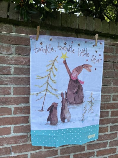 Alex Clark Theedoek Kerst ~ Twinkle Twinkle Star
