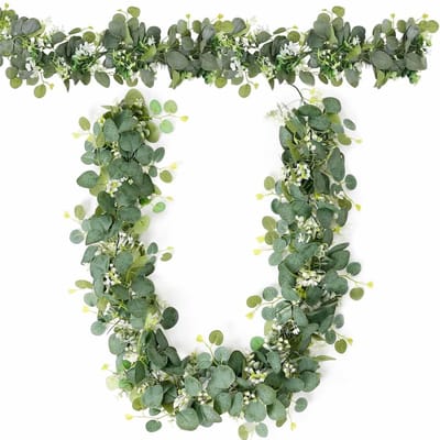 Dailygoods- Eucalyptus Slinger - 2 Stuks - Kunstplant - Veilig en Niet Giftig - Decoratie - Duurzaam Materiaal - Decoratieslinger
