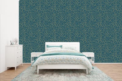 Behang - Fotobehang Patroon - Golven - Spiraal - Breedte 400 cm x hoogte 240 cm