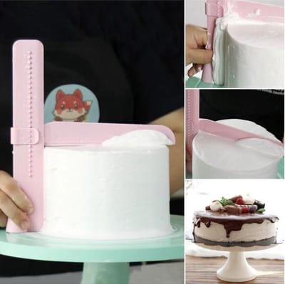 Verstelbare Gladstrijker - Fondant Schraper - Taart Decoratie Soepeler - Versier Gereedschap - Glad strijken van cake en taart - Glazuur smoother - Voor botercrème, ganache marsepein en glazuur - 1 stuks