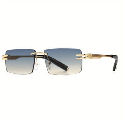 Bovista Zonnebril Voor Dames & Heren - Zonnenbrillen - Zonnenbril - Sun Glasses - Sunglasses - Techno Bril - Rave & Festival - Premium Quality - Grijs/Blauw & Geel