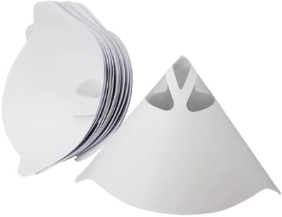Set van 100 verfzeeffilters - Nylon conische papieren filters voor verf, kleurzeven en verfaccessoires - Vouwbaar 15,5 x 12,5 cm