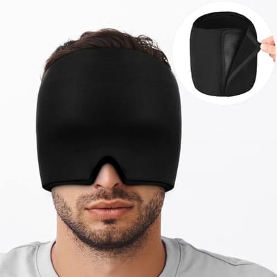 Zylo® Ijsmasker - Migraine Masker - Oogmasker - 25x19x4cm - Zwart