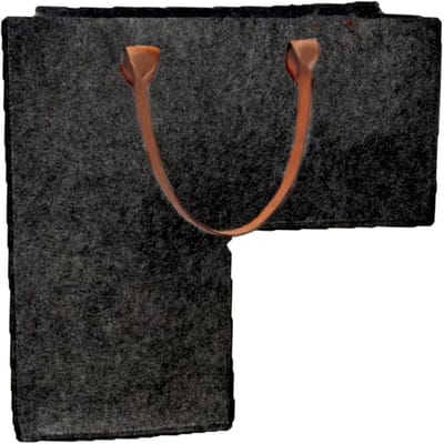 Trapmand met Handvatten - Opbergmand Trap - Ruimte Besparen - Opvouwbaar L-vormig - 30x30x26 cm - Zwart