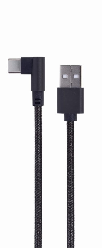 Haakse USB Type-C laad- & datakabel, 0.2 m, zwart