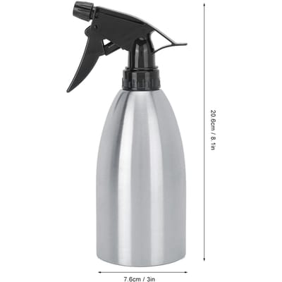 Bouteille de Pulvérisation d'Arrosage de Jardinage et de Cuisine en Acier Inoxydable 500 ml avec Buse Réglable gray