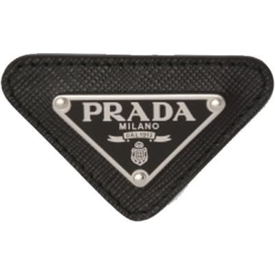 Prada Saffiano Driehoek Logo Lederen Rand Broche Unisex Accessoires 2IS061-QHH-F0002 Basic Packaging-Box Not Included,F,Black black