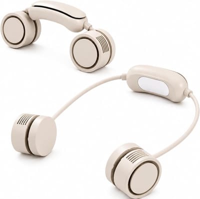 USB ventilatoren - Kleine USB-ventilator - Handsfree Nekventilator - Draagbare Gezichtsventilator - 3 Snelheden, Inklapbare Slang, Afmeting - Oplaadbaar - voor Reizen, Kantoor en Buitenactiviteiten - Abrikoos