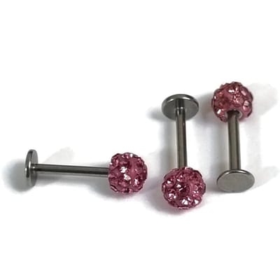 Aramat Jewels | Piercings | Roze Kristal Helixpiercing shamballa 4mm | | | |4mm | Staal | Volwassenen | Verkleurd niet