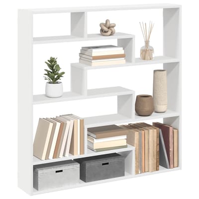 vidaXL - Wandschap - kubus - 7 - vakken - bewerkt - hout - wit