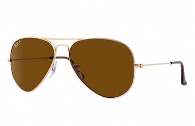 Ray-Ban RB3025 001/57 - Aviator (Classic) - zonnebril - Goud / Bruin Klassiek B-15 - Gepolariseerd - 58mm