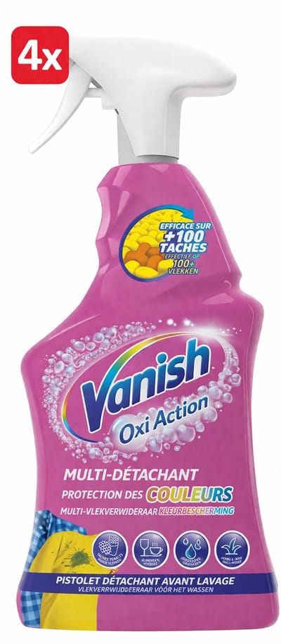 (4x) Vanish Oxi Action Vlekverwijderaar Spray - 750ml - Voordeelverpakking