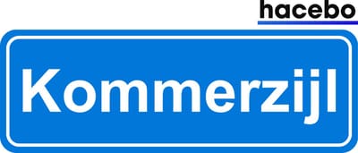 Hacebo - Plaatsnaam Sticker - 29x10 CM - Kommerzijl sticker - Verkeersborden sticker - grappige cadeaus - Kommerzijl