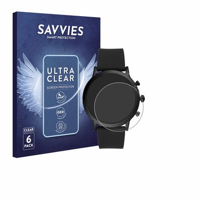 Savvies - Screenprotector voor Fossil The Carlyle HR (5.Gen) - Folie Beschermfolie transparant 6 Stuks
