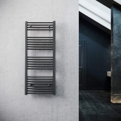 Design Handdoekradiator Badkamer 120x50cm Antraciet Middenaansluiting - Handdoekdroger