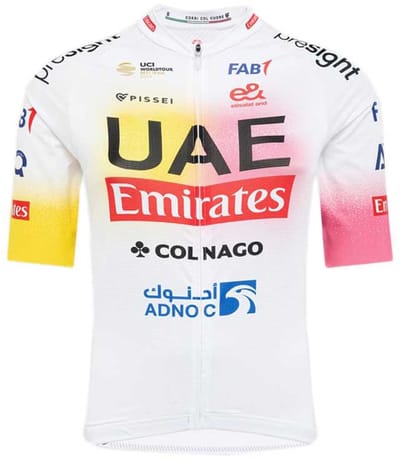 Pissei Uae Team Emirates Replica Giro+tour Korte Mouw Wielertrui Wit M Man