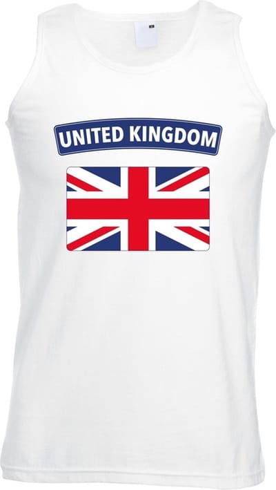 Engeland singlet shirt/ tanktop met Engelse vlag wit heren S