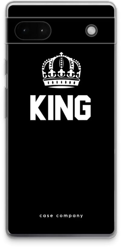 Case Company® - Hoesje geschikt voor Google Pixel 6a hoesje - King zwart - Soft Cover Telefoonhoesje - Bescherming aan alle Kanten en Schermrand