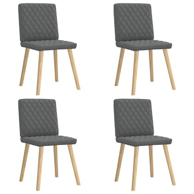 vidaXL - Eetkamerstoelen - 4 - st - stof - donkergrijs